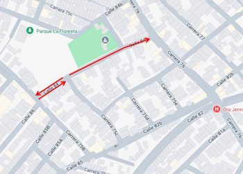 Desde el jueves 30 de octubre, la calle 84 entre carreras 75C y 76 pasa de doble a único sentido vial sur-norte