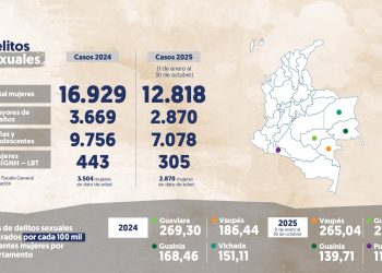 Más de 12 mil mujeres han sido víctimas de delitos sexuales en Colombia durante 2025, alerta la Defensoría