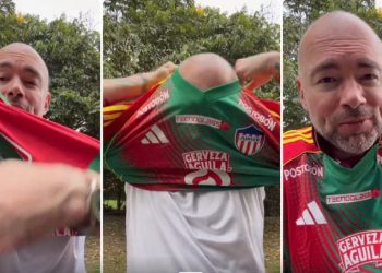 Santiago Cruz cumple la apuesta con Checo Acosta y se viste de rojiblanco