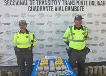 Policía de Tránsito frustra transporte de pólvora ilegal en la vía San Onofre–Cartagena