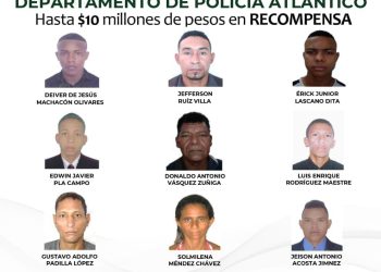Policía del Atlántico publica cartel de los más buscados por homicidio y feminicidio en el departamento