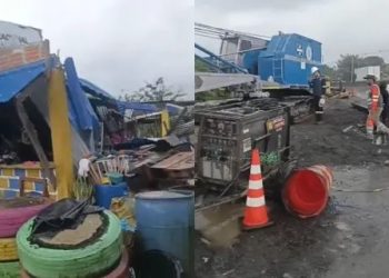 Murió niño tras el desplome de grúa en medio de una obra pública en Buenaventura