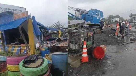 Murió niño tras el desplome de grúa en medio de una obra pública en Buenaventura