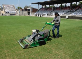 Tras los eventos del Carnaval, el gramado del Romelio Martínez está listo para recibir Junior vs. América de Cali