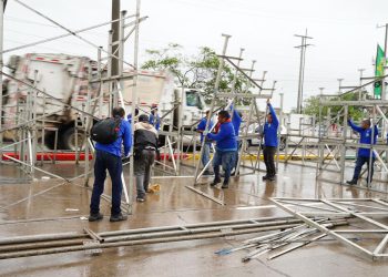 Así va el montaje de estructuras en la vía 40 y el Cumbiódromo celebra 35 años como gran escenario del Carnaval de Barranquilla