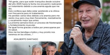 El salsero Adalberto Santiago da a conocer su estado de salud