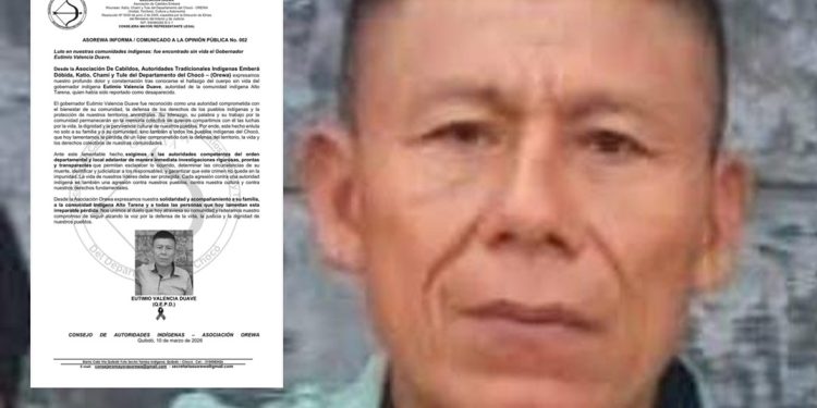 Sin vida fue encontrado gobernador indígena que había sido secuestrado en Chocó