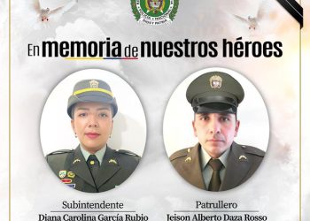 Rechazo por asesinato de dos policías en Cundinamarca