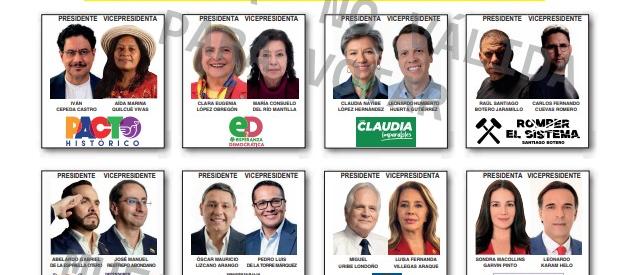 Este es el tarjetón electoral como quedó para la primera vuelta presidencial