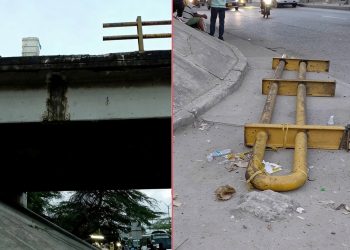 Cede baranda de puente en la vía La Cordialidad y enciende alertas por estado de la infraestructura