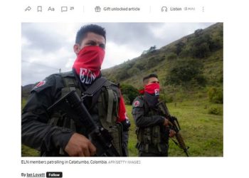 The Wall Street Journal advierte que el ELN sería clave obstáculo para plan de Trump contra el narcotráfico en Venezuela
