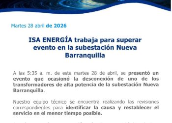 Nuevamente hubo falla en subestación Nueva Barranquilla genera desconexión de transformador; ISA Energía activa plan de contingencia