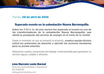ISA Energía reporta normalización tras falla en subestación Nueva Barranquilla