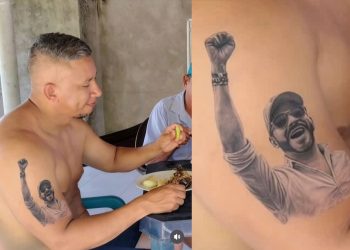 Hombre en Córdoba se tatúa la imagen de Abelardo De La Espriella en plena campaña presidencial