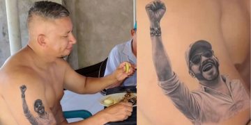 Hombre en Córdoba se tatúa la imagen de Abelardo De La Espriella en plena campaña presidencial