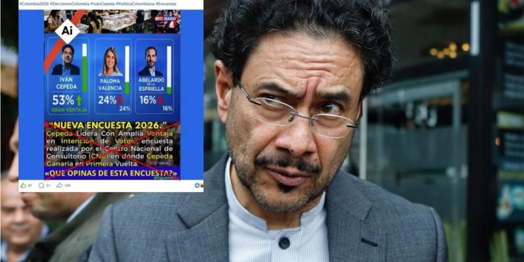 Imagen viral que daba ganador a Iván Cepeda en primera vuelta fue manipulada con IA