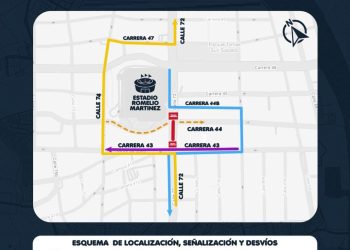Cierres parciales en la calle 72 por obras de pavimentación en Barranquilla