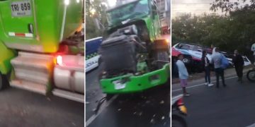 Reportan fuerte accidente entre buseta y camión en la Vía Oriental del Atlántico