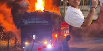 Bus de agrupación vallenata se incendió en carretera entre Bucaramanga y Riohacha
