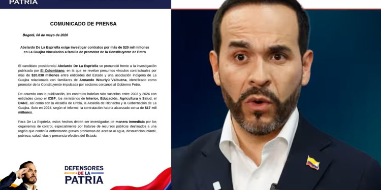 Abelardo De La Espriella pide investigar presuntos contratos irregulares en La Guajira vinculados a promotor de la Constituyente