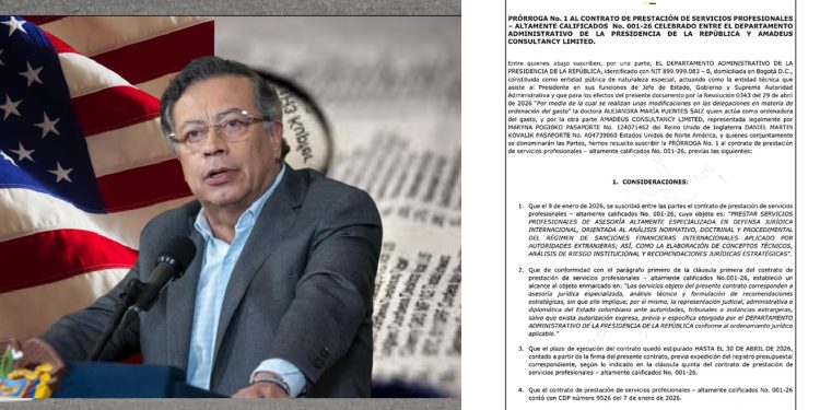 Gobierno prorrogó millonario contrato con firma británica que asesora a Petro frente a sanciones de EE. UU.