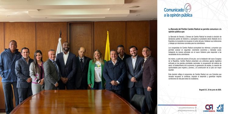 Cambio Radical se declara partido de gobierno frente a Abelardo de la Espriella