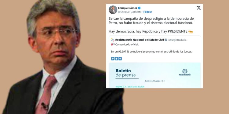 Enrique Gómez asegura que el escrutinio ratificó la transparencia electoral
