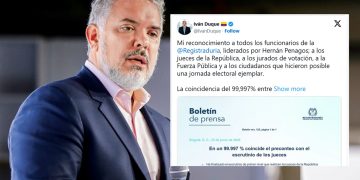 Iván Duque destaca transparencia electoral y respalda resultados del escrutinio