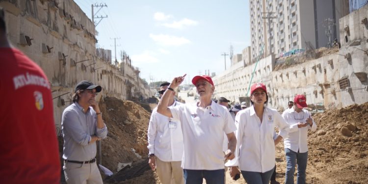 Gobernación del Atlántico intensifica frentes de obra en el tramo elevado de la Gran Vía para asegurar su entrega definitiva