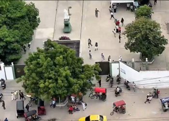 Helicóptero ‘Halcón’ vigila desde el aire la jornada electoral en Barranquilla