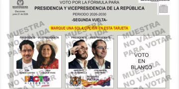 Así quedó la tarjeta electoral con la que se elegirá al próximo presidente de Colombia