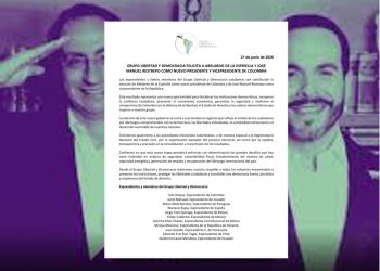 Grupo Libertad y Democracia felicita a Abelardo de la Espriella y José Manuel Restrepo como nuevo presidente y vicepresidente de Colombia