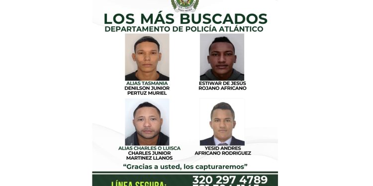 Policía intensifica búsqueda de presuntos homicidas y ladrones en el Atlántico