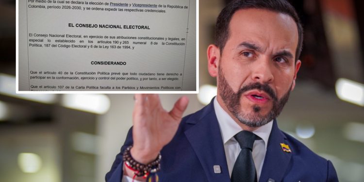 El CNE tiene lista la resolución que declara a Abelardo De La Espriella como presidente electo