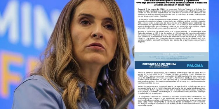 Paloma Valencia pide auditoría a 218 mesas de votación por presuntas irregularidades electorales