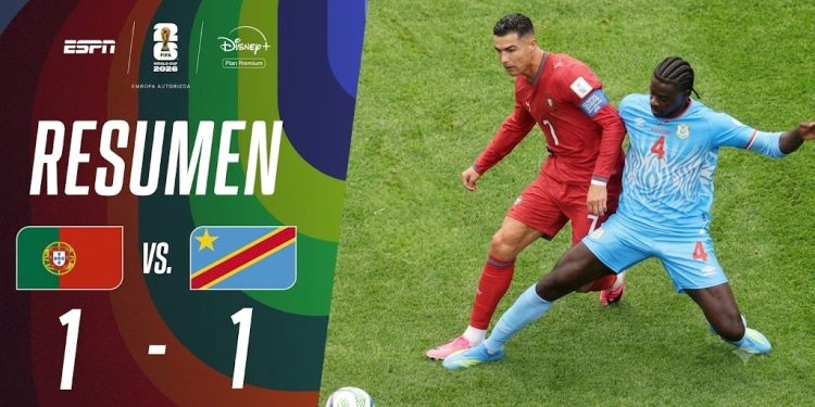 Cristiano Ronaldo tuvo un discreto debut en el empate de Portugal ante RD Congo