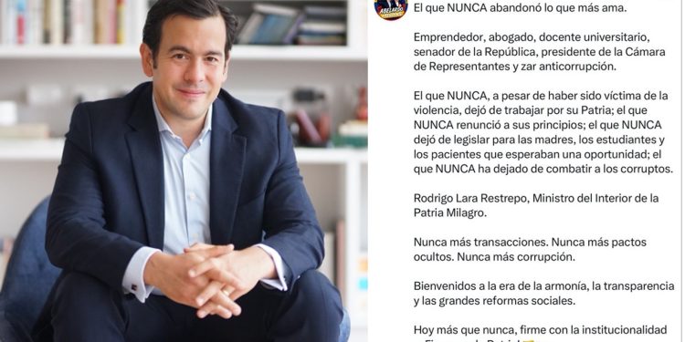 Abelardo de la Espriella anuncia a Rodrigo Lara Restrepo como ministro del Interior