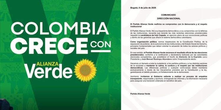 El Partido Alianza Verde reafirma su compromiso con la democracia y el respeto institucional