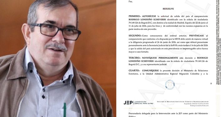 Rodrigo Londoño, ‘Timochenko’, debe certificar su regreso ante la JEP tras viaje a España