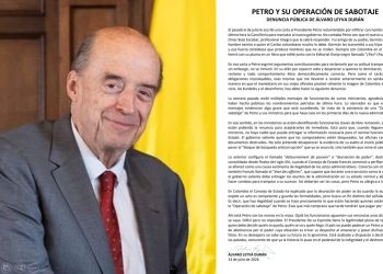 Álvaro Leyva denuncia presunto plan de sabotaje del gobierno saliente contra la administración de De La Espriella