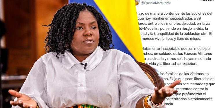 Francia Márquez condena secuestro masivo en Chocó y exige la liberación de las víctimas
