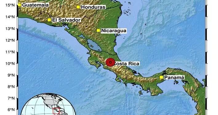 Sismo de magnitud 5,4 sacudió a Costa Rica durante la madrugada de este lunes