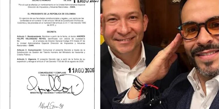 Andrés Felipe Velásquez asume oficialmente la dirección de la DIAN