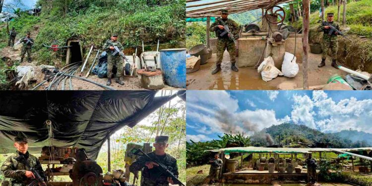 Ejército inutiliza maquinaria empleada en la explotación ilícita de oro en San Carlos