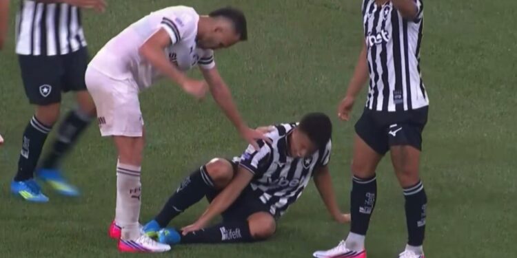 Preocupación en Botafogo: Jordan Barrera salió en camilla y entre lágrimas tras fuerte lesión