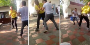 Pelea en colegio del barrio Olaya: profesor y padre de familia se fueron a los golpes dentro de la institución