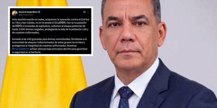 General Jorge Mora aclara ubicación del operativo contra el ELN y revela el alcance del material incautado