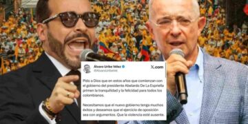 Uribe envía mensaje a De La Espriella antes de su posesión: “Pido a Dios que primen la tranquilidad y la felicidad”