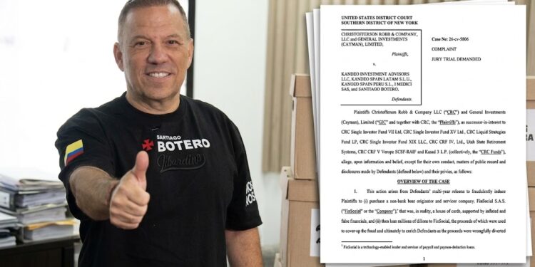 Demanda en EE. UU. pone a Santiago Botero en el centro de una disputa de al menos US$150 millones por presunto fraude en Finsocial