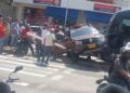 Choque entre bus de Transmetro y camioneta se registra en la vía Murillo